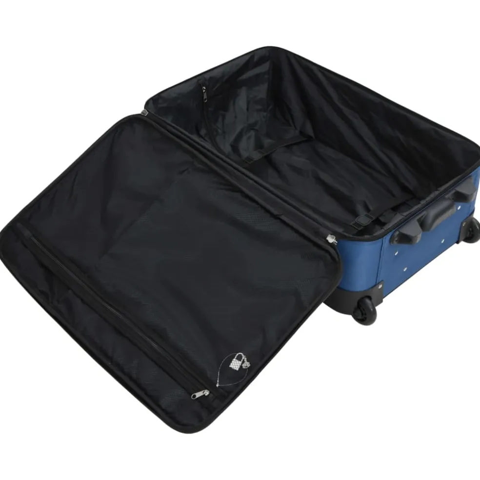 vidaXL 5-delige Kofferset stof blauw