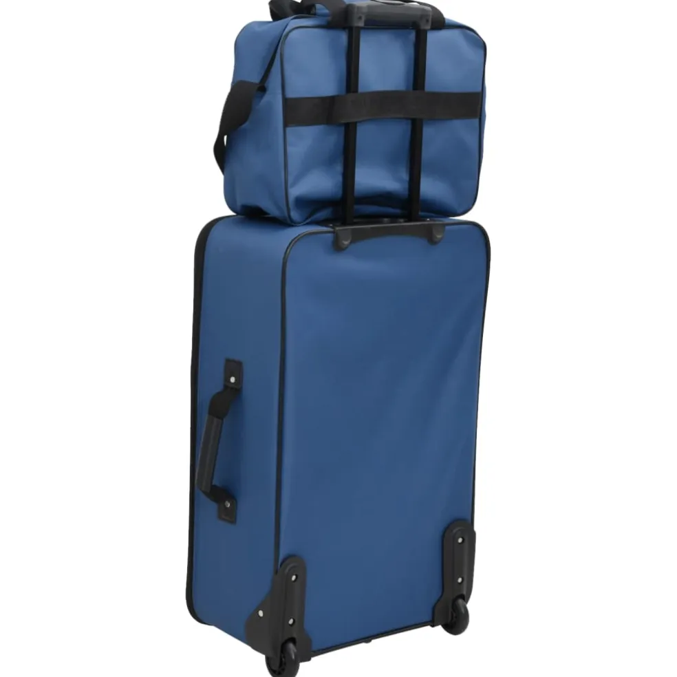vidaXL 5-delige Kofferset stof blauw