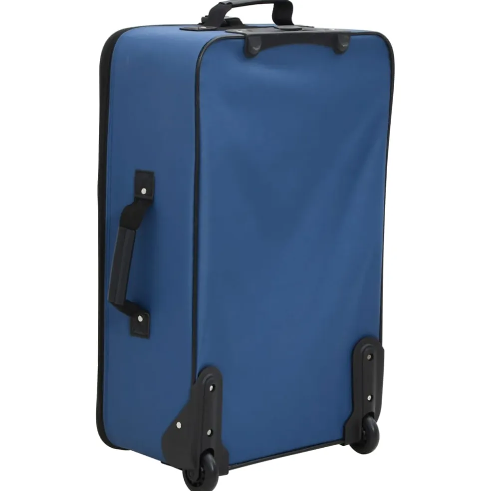 vidaXL 5-delige Kofferset stof blauw