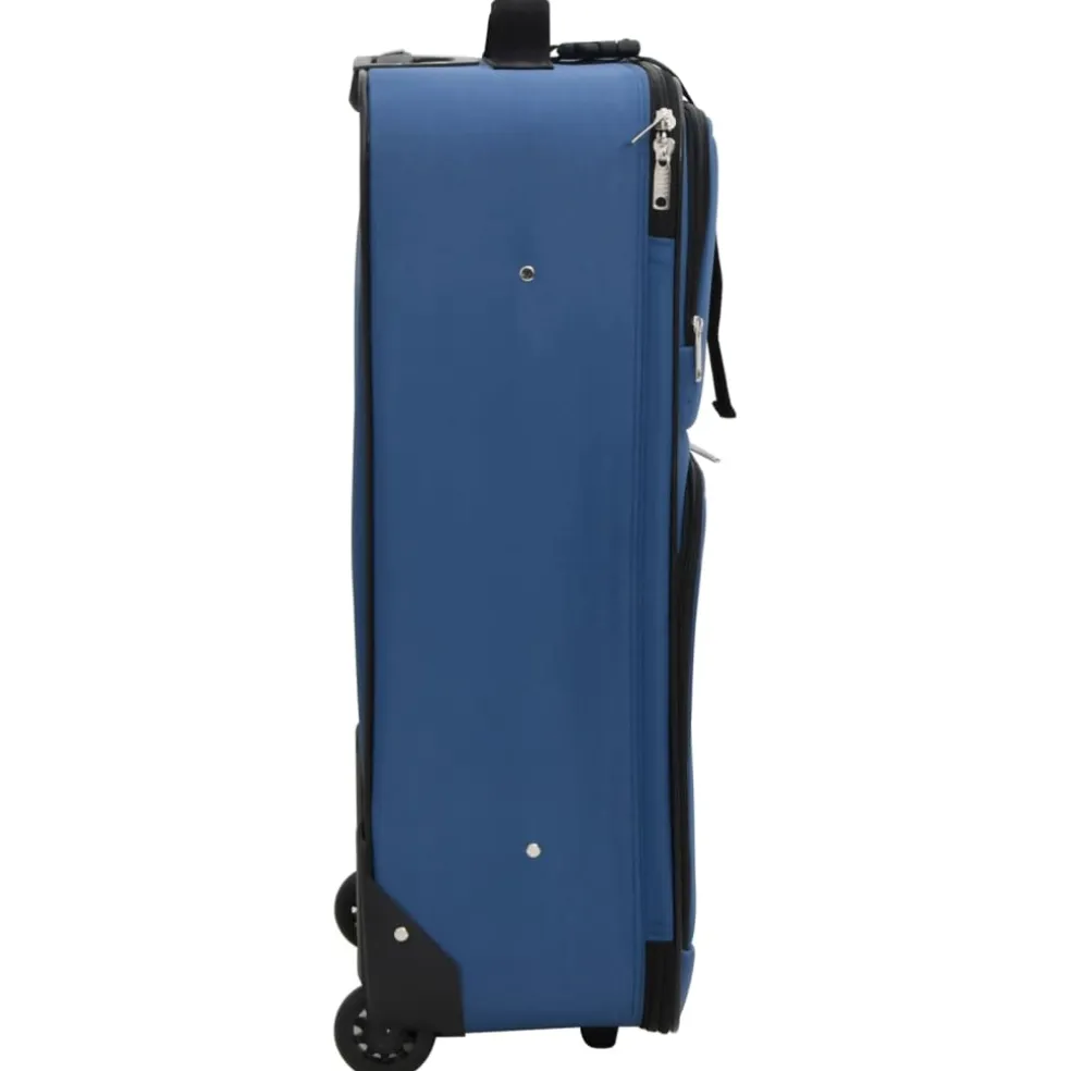 vidaXL 5-delige Kofferset stof blauw