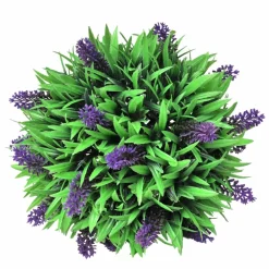 vidaXL 2-delige Kunstbuxussenset bolvormig met lavendel 28 cm