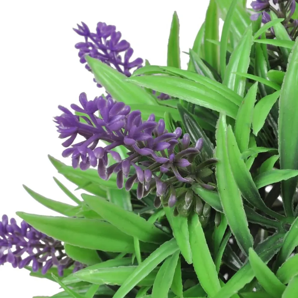 vidaXL 2-delige Kunstbuxussenset bolvormig met lavendel 28 cm