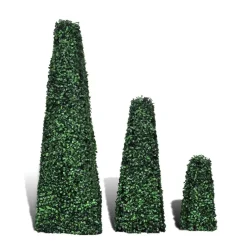 vidaXL 3-delige Kunstbuxussenset piramidevormig