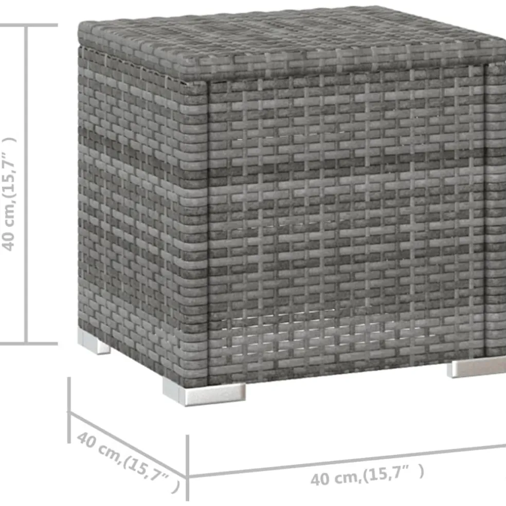 vidaXL 3-delige Ligbeddenset met theetafel poly rattan grijs