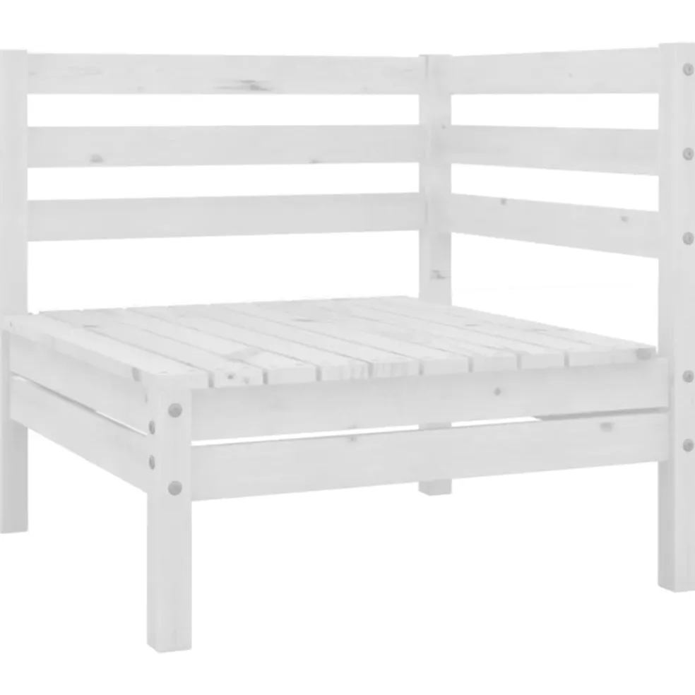 vidaXL 3-delige Loungeset massief grenenhout wit