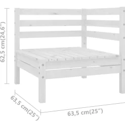 vidaXL 3-delige Loungeset massief grenenhout wit