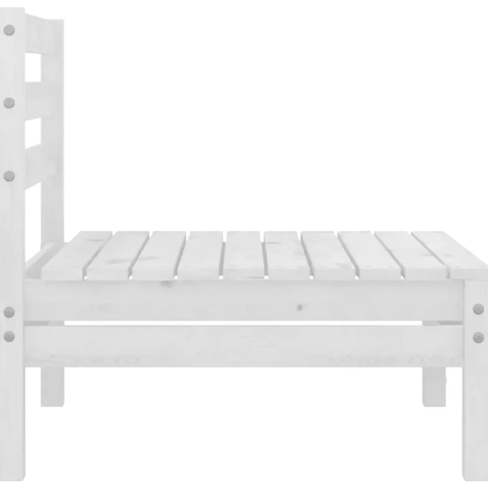 vidaXL 3-delige Loungeset massief grenenhout wit