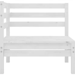 vidaXL 3-delige Loungeset massief grenenhout wit