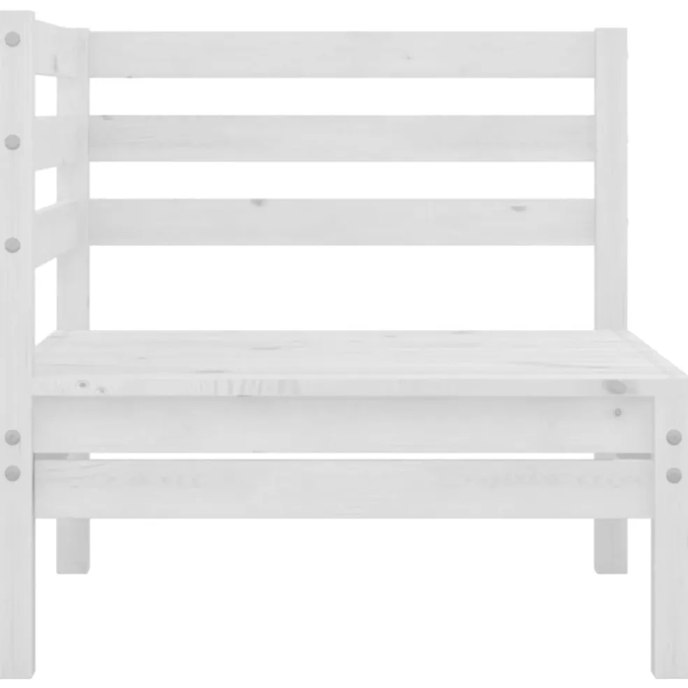 vidaXL 3-delige Loungeset massief grenenhout wit