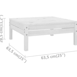 vidaXL 3-delige Loungeset massief grenenhout wit