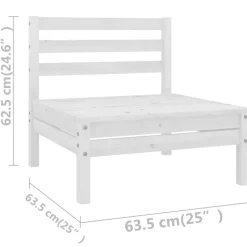 vidaXL 8-delige Loungeset massief grenenhout wit