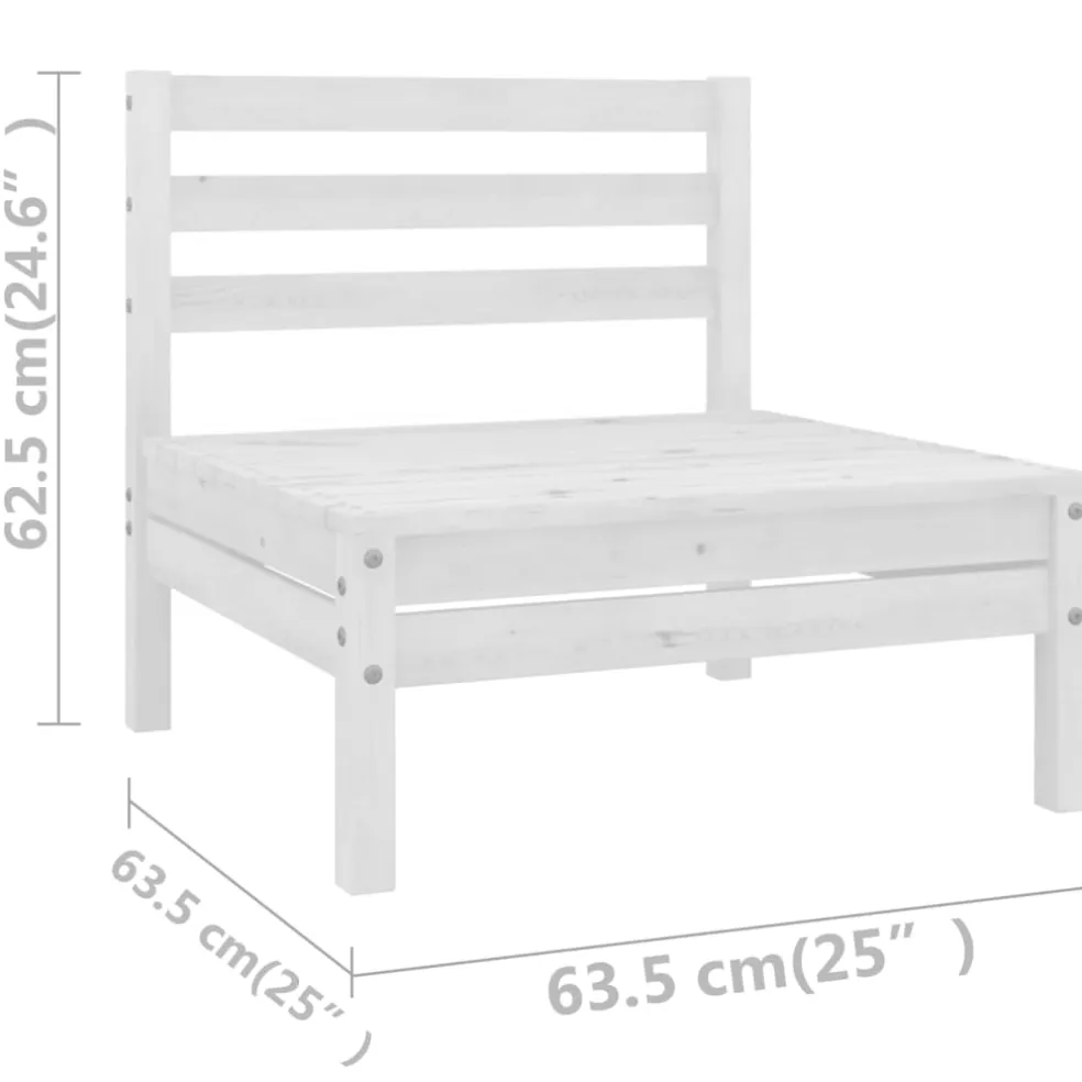 vidaXL 8-delige Loungeset massief grenenhout wit