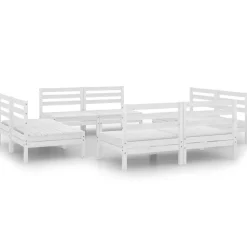 vidaXL 8-delige Loungeset massief grenenhout wit