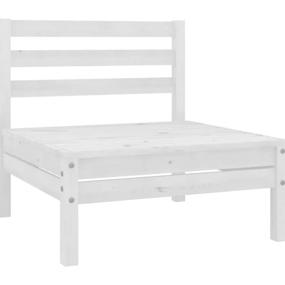 vidaXL 8-delige Loungeset massief grenenhout wit