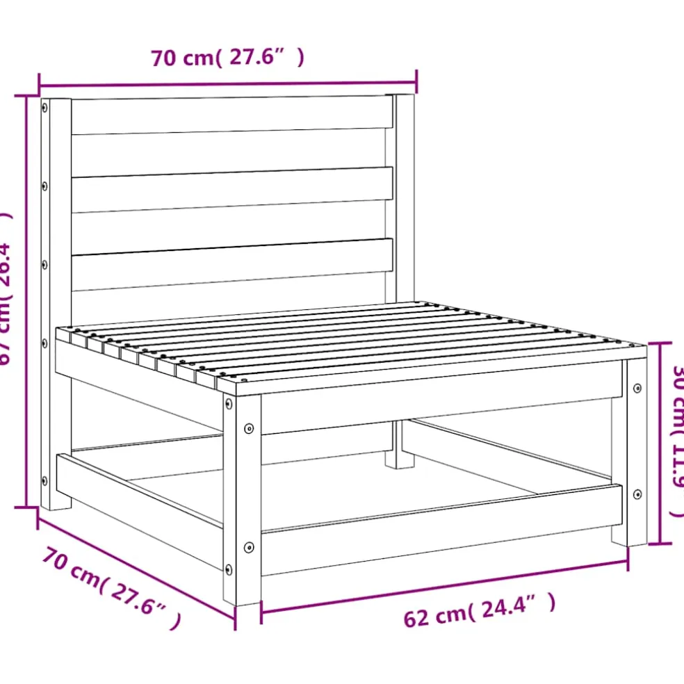 vidaXL 2-delige Loungeset massief grenenhout grijs