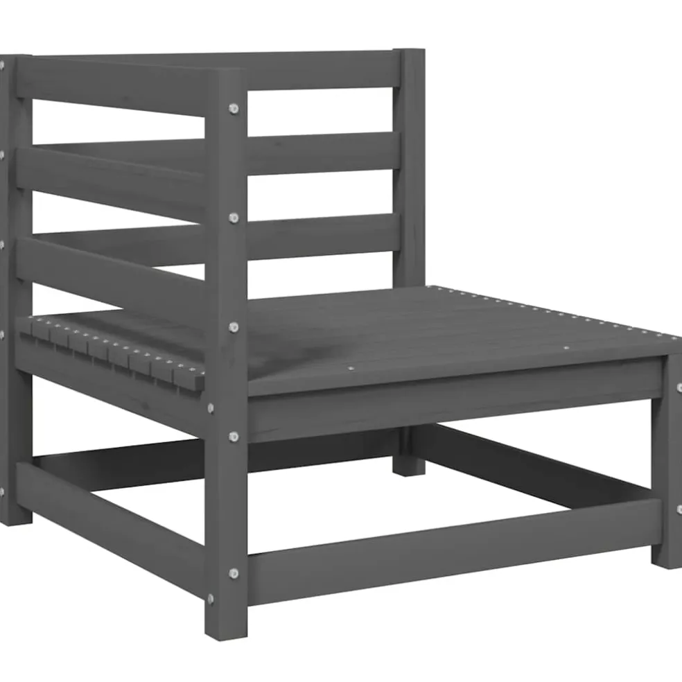 vidaXL 2-delige Loungeset massief grenenhout grijs
