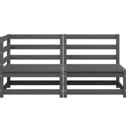 vidaXL 2-delige Loungeset massief grenenhout grijs