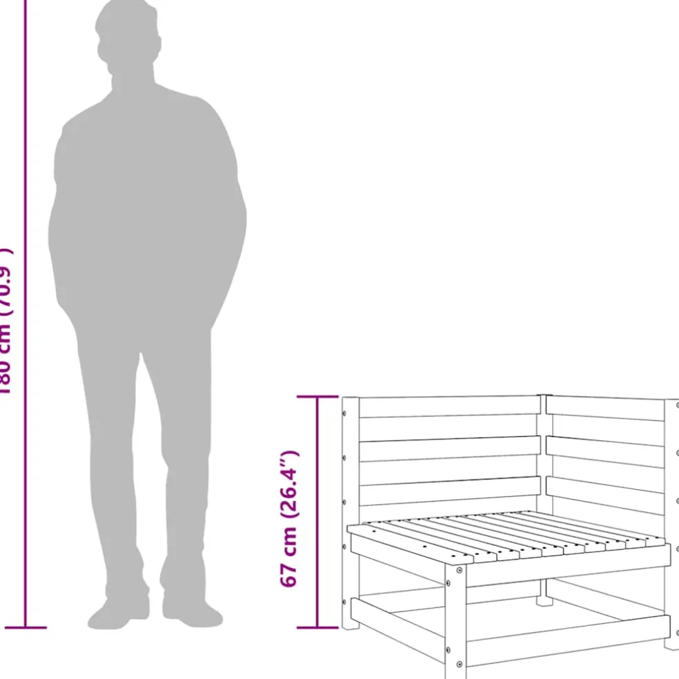 vidaXL 2-delige Loungeset massief grenenhout grijs