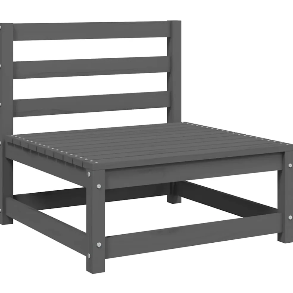 vidaXL 2-delige Loungeset massief grenenhout grijs