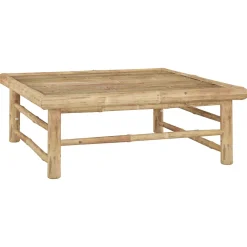 vidaXL 5-delige Loungeset met crèmewitte kussens bamboe