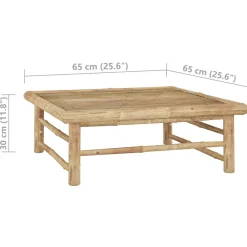 vidaXL 5-delige Loungeset met donkergrijze kussens bamboe