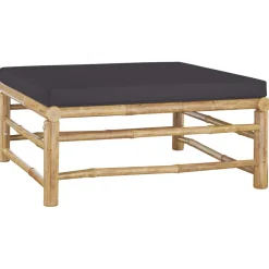 vidaXL 5-delige Loungeset met donkergrijze kussens bamboe