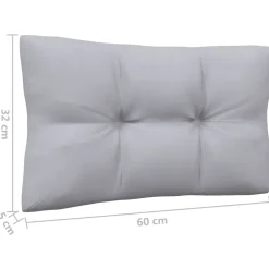 vidaXL 6-delige Loungeset met grijze kussens massief grenenhout