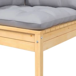 vidaXL 6-delige Loungeset met grijze kussens massief grenenhout
