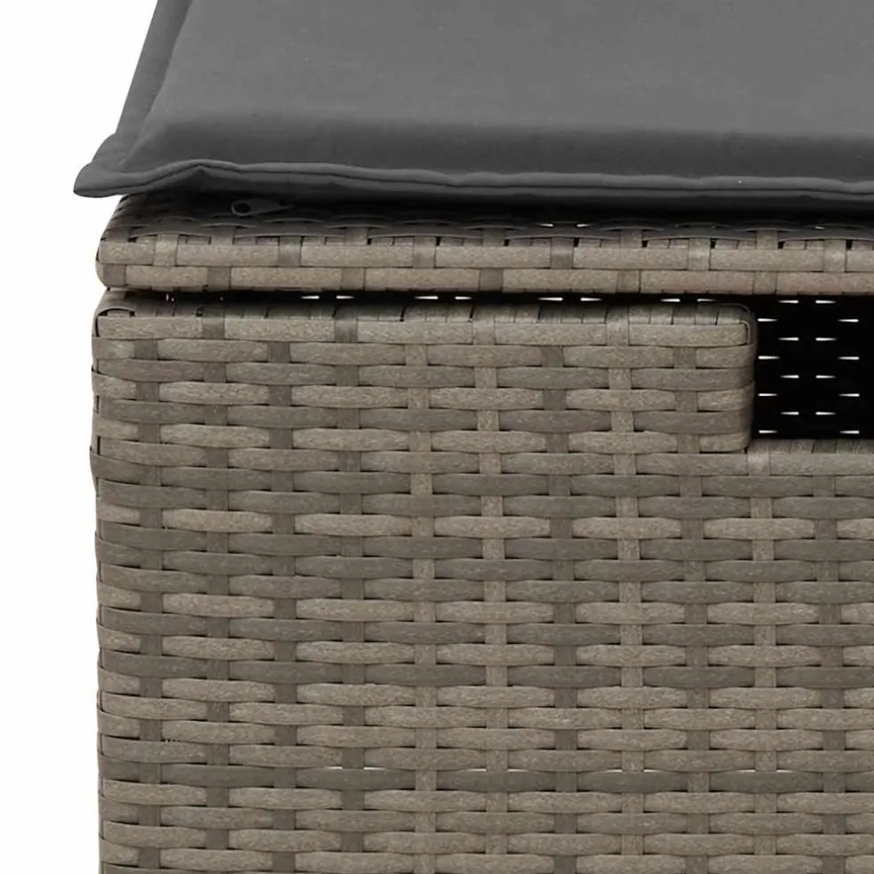 vidaXL 6-delige Loungeset met kussens poly rattan grijs