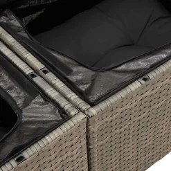 vidaXL 6-delige Loungeset met kussens poly rattan grijs