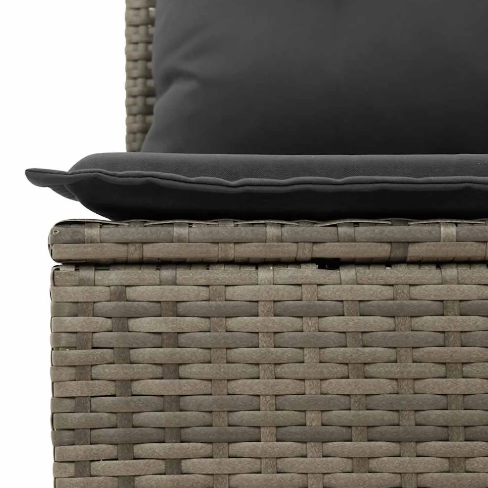vidaXL 6-delige Loungeset met kussens poly rattan grijs