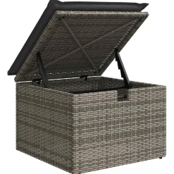 vidaXL 6-delige Loungeset met kussens poly rattan grijs
