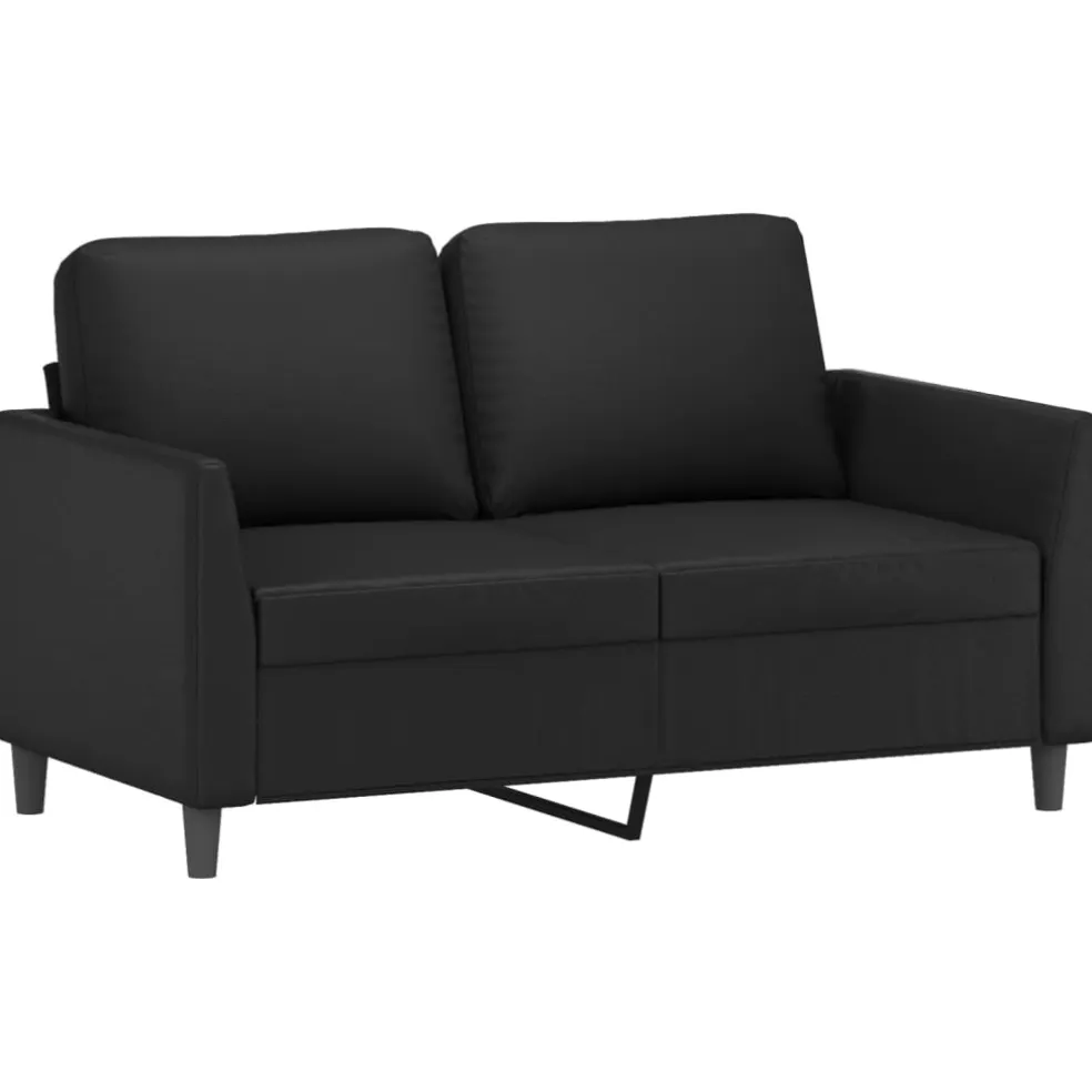 vidaXL 3-delige Loungeset met kussens kunstleer zwart