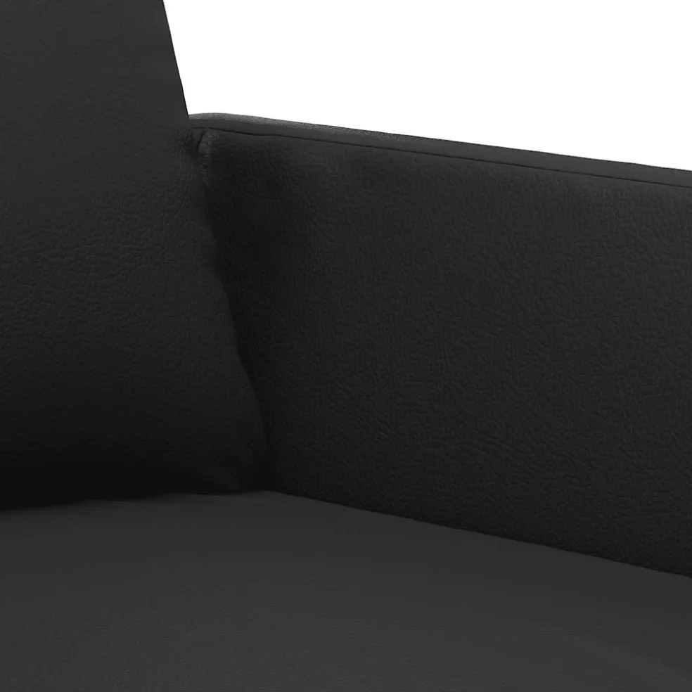 vidaXL 3-delige Loungeset met kussens kunstleer zwart