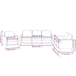 vidaXL 3-delige Loungeset met kussens kunstleer zwart