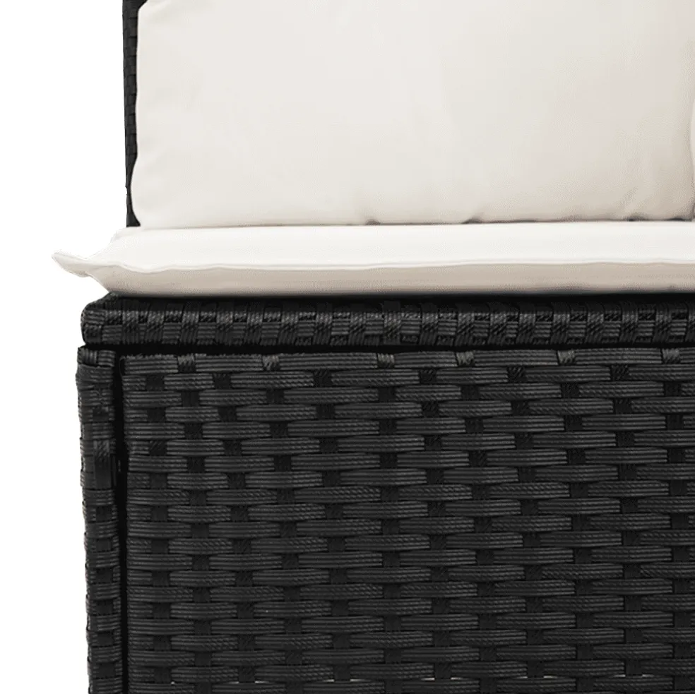 vidaXL 6-delige Loungeset met kussens poly rattan grijs