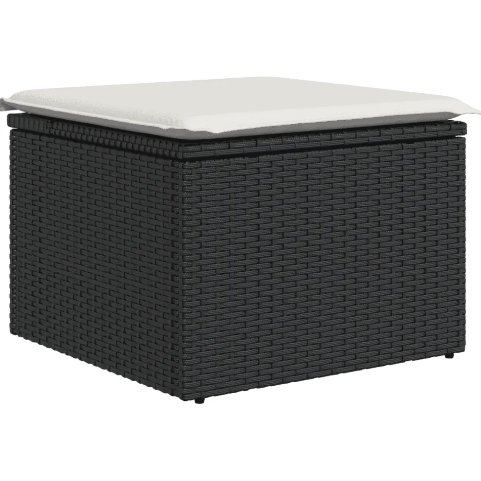 vidaXL 6-delige Loungeset met kussens poly rattan grijs