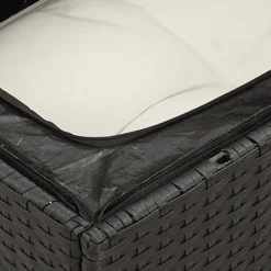 vidaXL 5-delige Loungeset met kussens poly rattan zwart