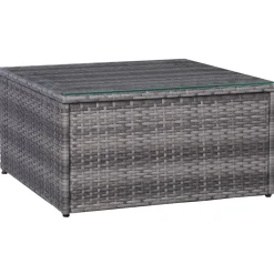 vidaXL 7-delige Loungeset met kussens poly rattan grijs