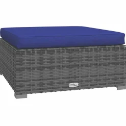 vidaXL 4-delige Loungeset met kussens poly rattan grijs