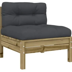 vidaXL 3-delige Loungeset met kussens geïmpregneerd grenenhout