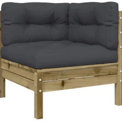 vidaXL 3-delige Loungeset met kussens geïmpregneerd grenenhout