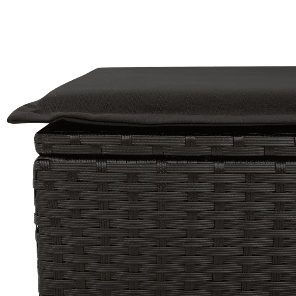vidaXL 11-delige Loungeset met kussens poly rattan zwart