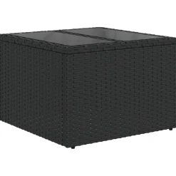 vidaXL 11-delige Loungeset met kussens poly rattan zwart