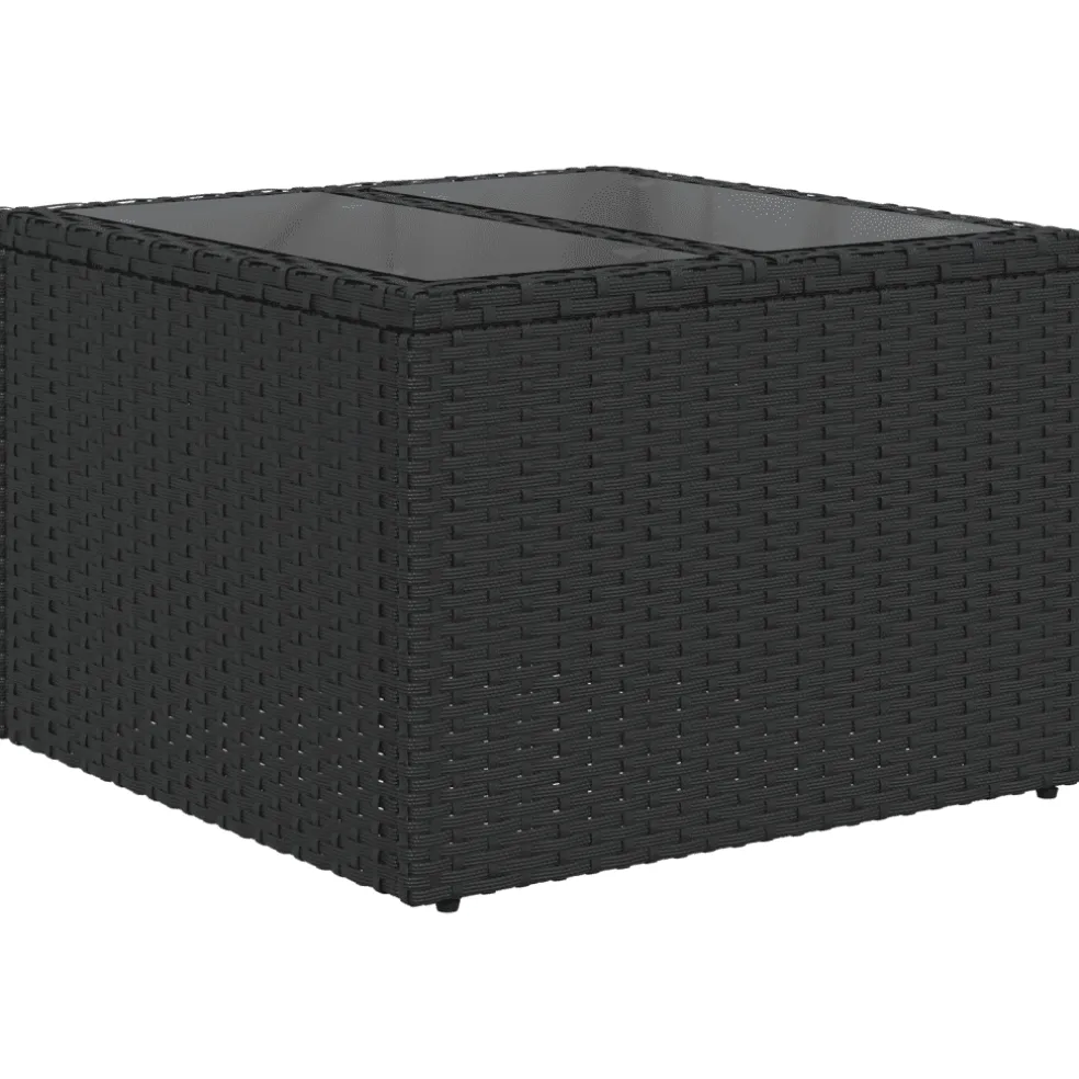 vidaXL 11-delige Loungeset met kussens poly rattan zwart