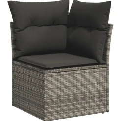 vidaXL 13-delige Loungeset met kussens poly rattan grijs