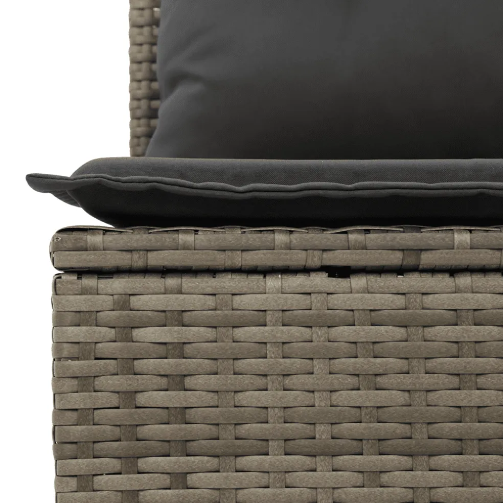 vidaXL 13-delige Loungeset met kussens poly rattan grijs