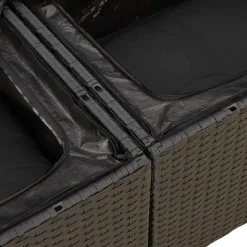 vidaXL 7-delige Loungeset met kussens poly rattan zwart