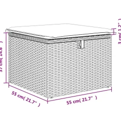 vidaXL 4-delige Loungeset met kussens poly rattan zwart