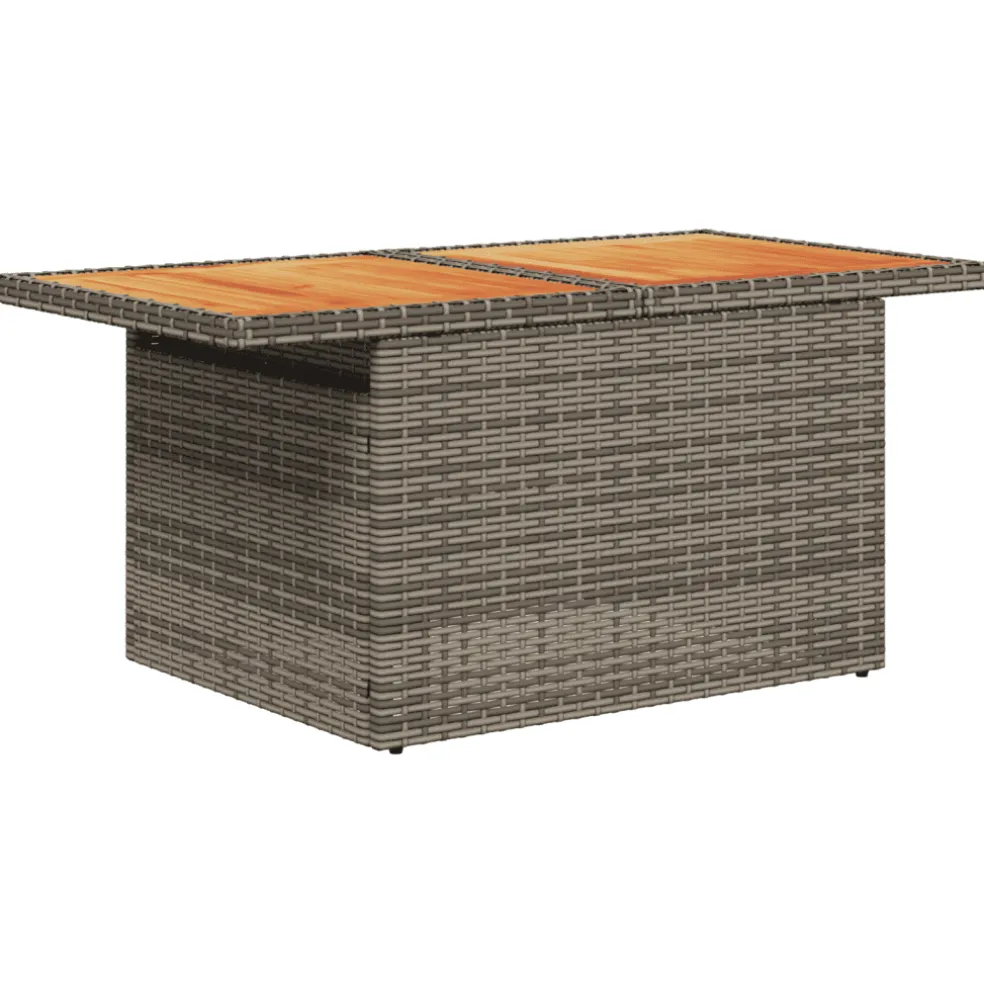vidaXL 10-delige Loungeset met kussens poly rattan grijs